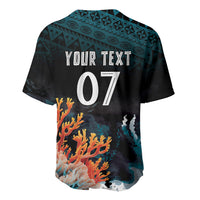 Fiji Bati Rugby Custom Viti Masi Baseball Jersey Coral Motifs