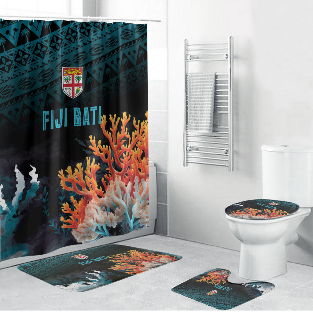 Fiji Bati Rugby Viti Masi Bathroom Set Coral Motifs