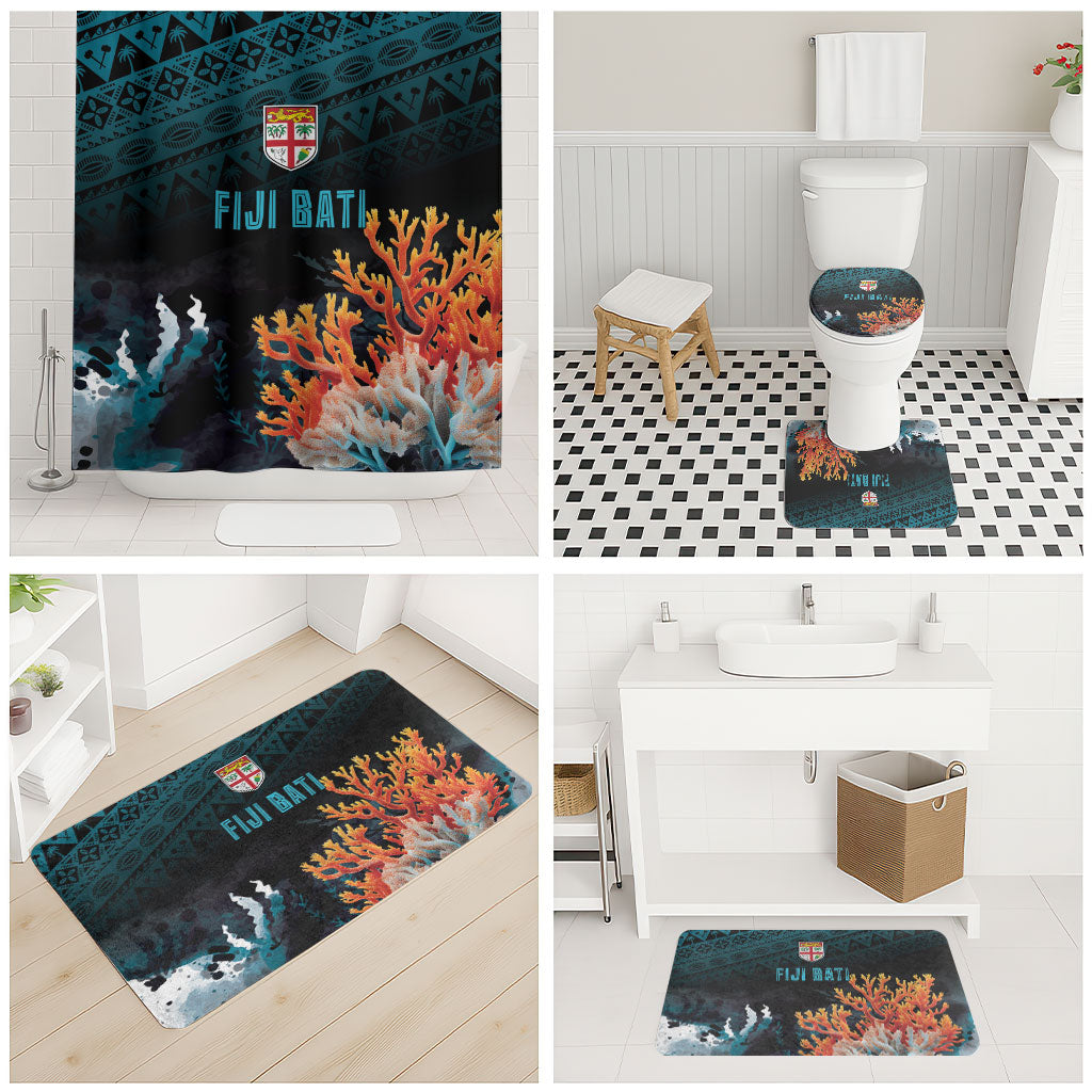Fiji Bati Rugby Viti Masi Bathroom Set Coral Motifs