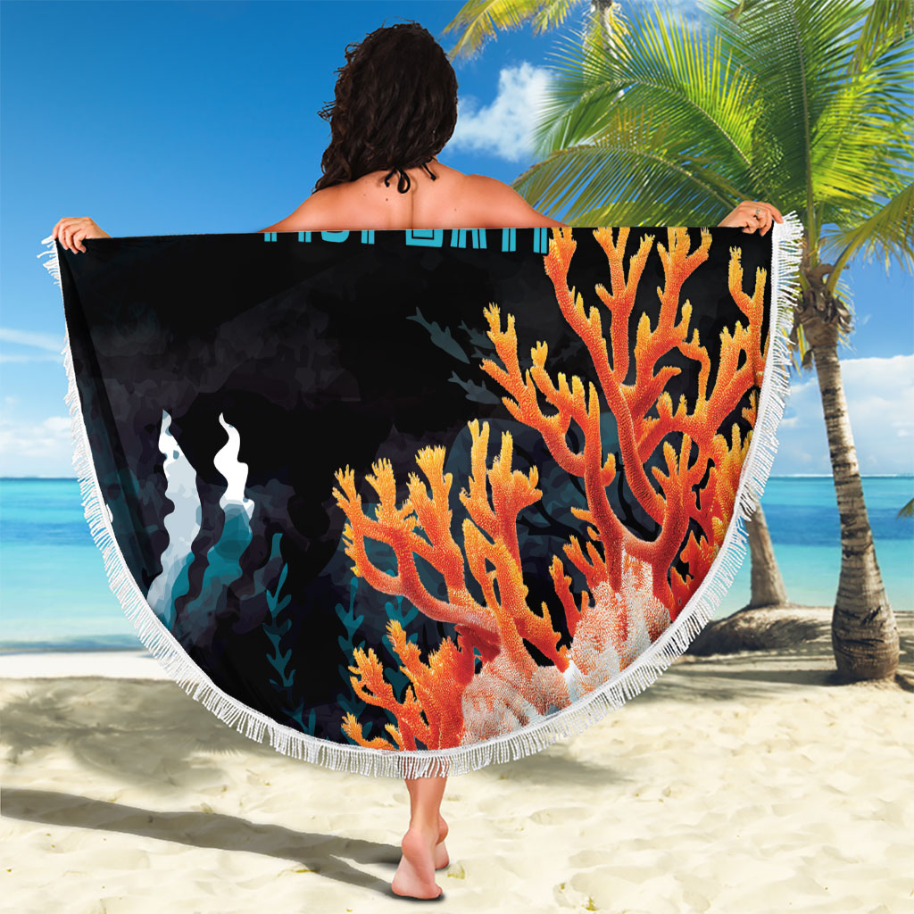 Fiji Bati Rugby Viti Masi Beach Blanket Coral Motifs