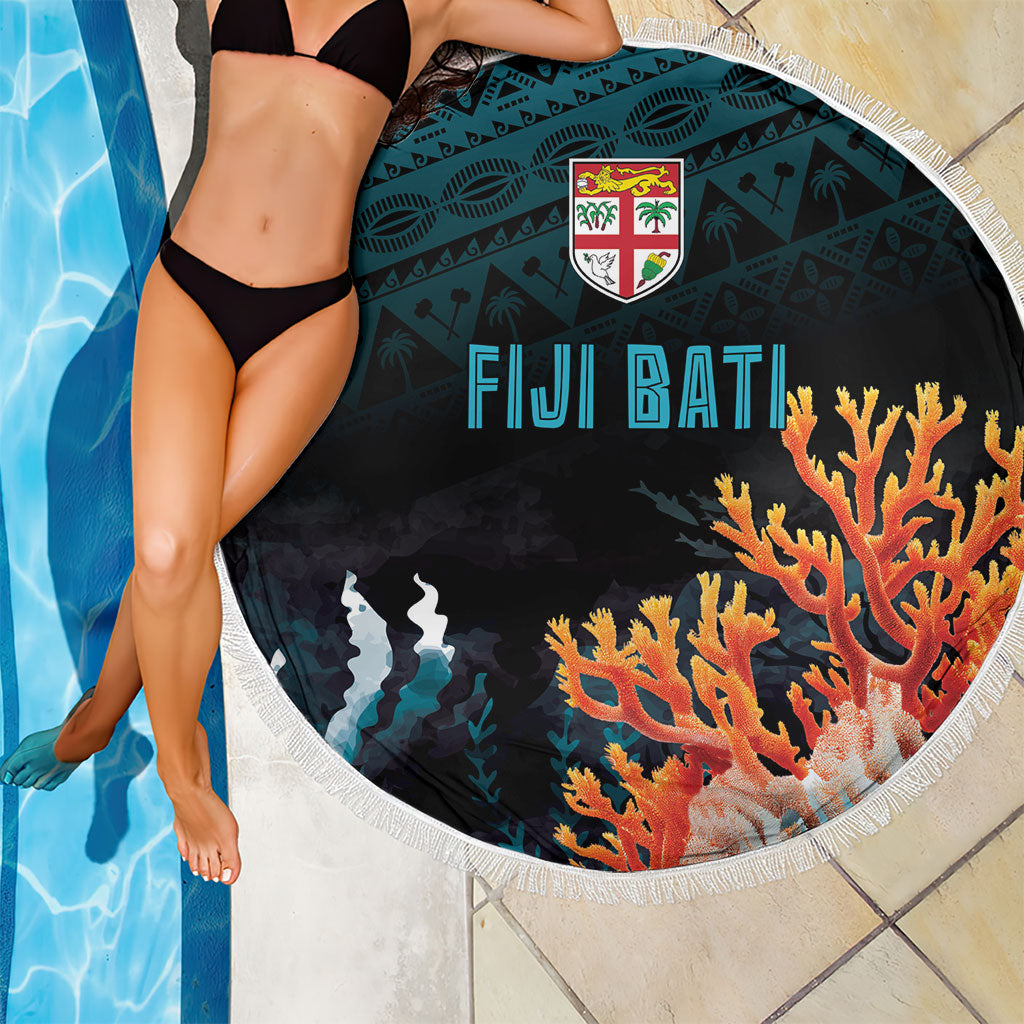 Fiji Bati Rugby Viti Masi Beach Blanket Coral Motifs