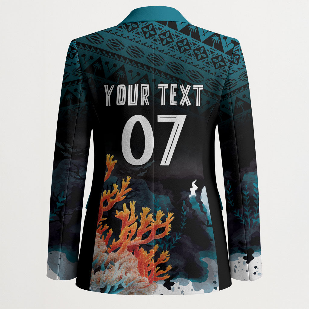 Fiji Bati Rugby Custom Viti Masi Blazer Coral Motifs