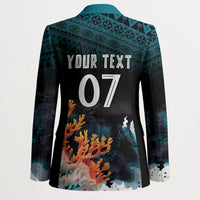 Fiji Bati Rugby Custom Viti Masi Blazer Coral Motifs