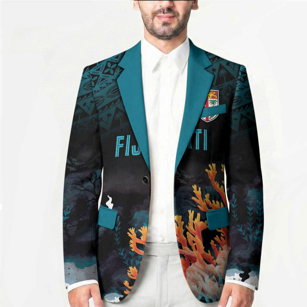 Fiji Bati Rugby Custom Viti Masi Blazer Coral Motifs