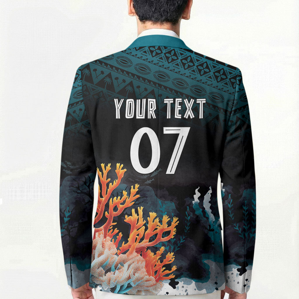 Fiji Bati Rugby Custom Viti Masi Blazer Coral Motifs