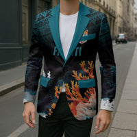 Fiji Bati Rugby Custom Viti Masi Blazer Coral Motifs