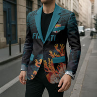 Fiji Bati Rugby Custom Viti Masi Blazer Coral Motifs