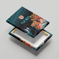 Fiji Bati Rugby Viti Masi Canvas Wall Art Coral Motifs