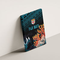 Fiji Bati Rugby Viti Masi Canvas Wall Art Coral Motifs