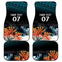 Fiji Bati Rugby Custom Viti Masi Car Mats Coral Motifs