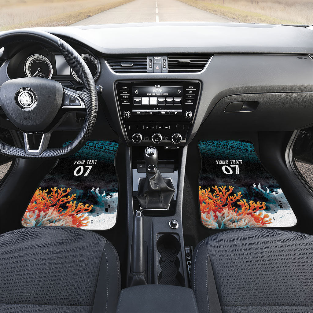 Fiji Bati Rugby Custom Viti Masi Car Mats Coral Motifs