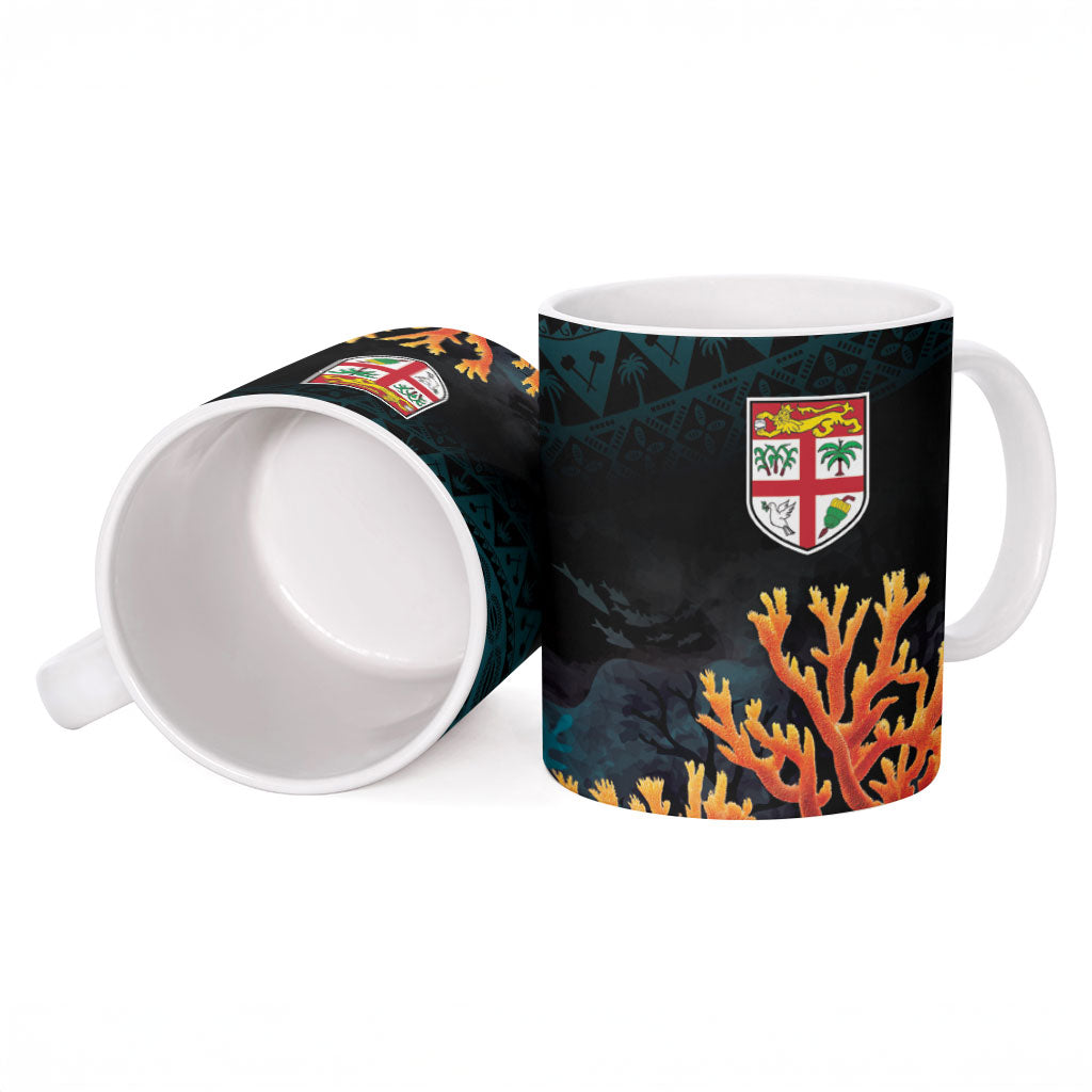 Fiji Bati Rugby Viti Masi Ceramic Mug Coral Motifs