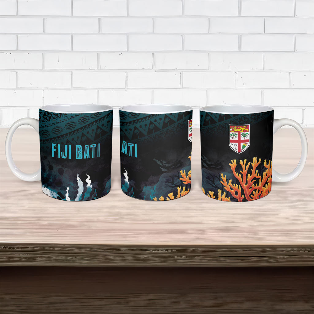 Fiji Bati Rugby Viti Masi Ceramic Mug Coral Motifs