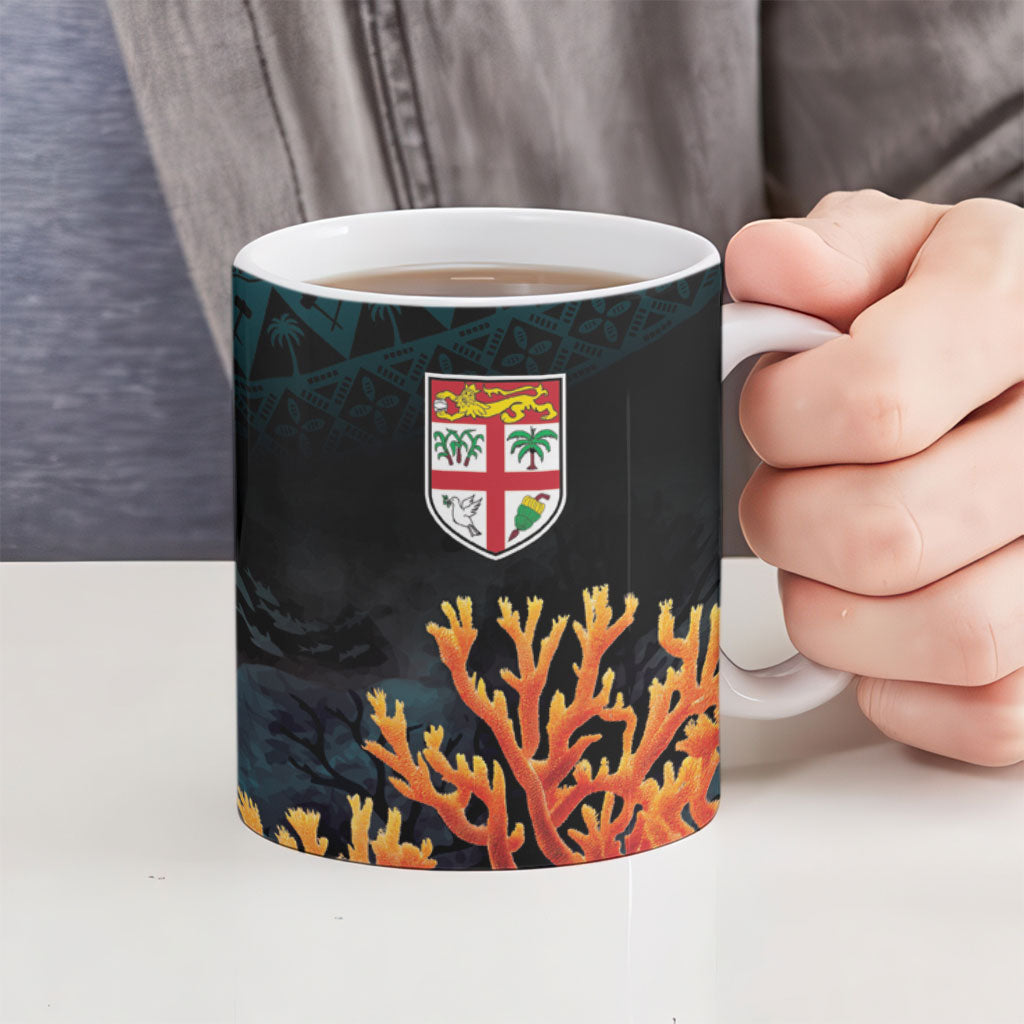 Fiji Bati Rugby Viti Masi Ceramic Mug Coral Motifs