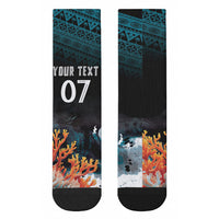 Fiji Bati Rugby Custom Viti Masi Crew Socks Coral Motifs