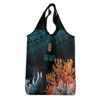 Fiji Bati Rugby Viti Masi Grocery Bag Coral Motifs