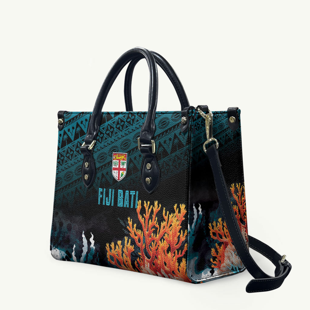 Fiji Bati Rugby Viti Masi Leather Bag Coral Motifs