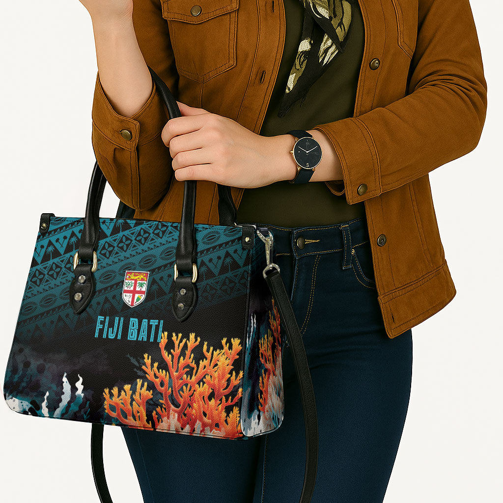 Fiji Bati Rugby Viti Masi Leather Bag Coral Motifs
