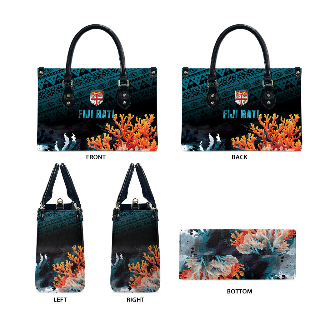 Fiji Bati Rugby Viti Masi Leather Bag Coral Motifs