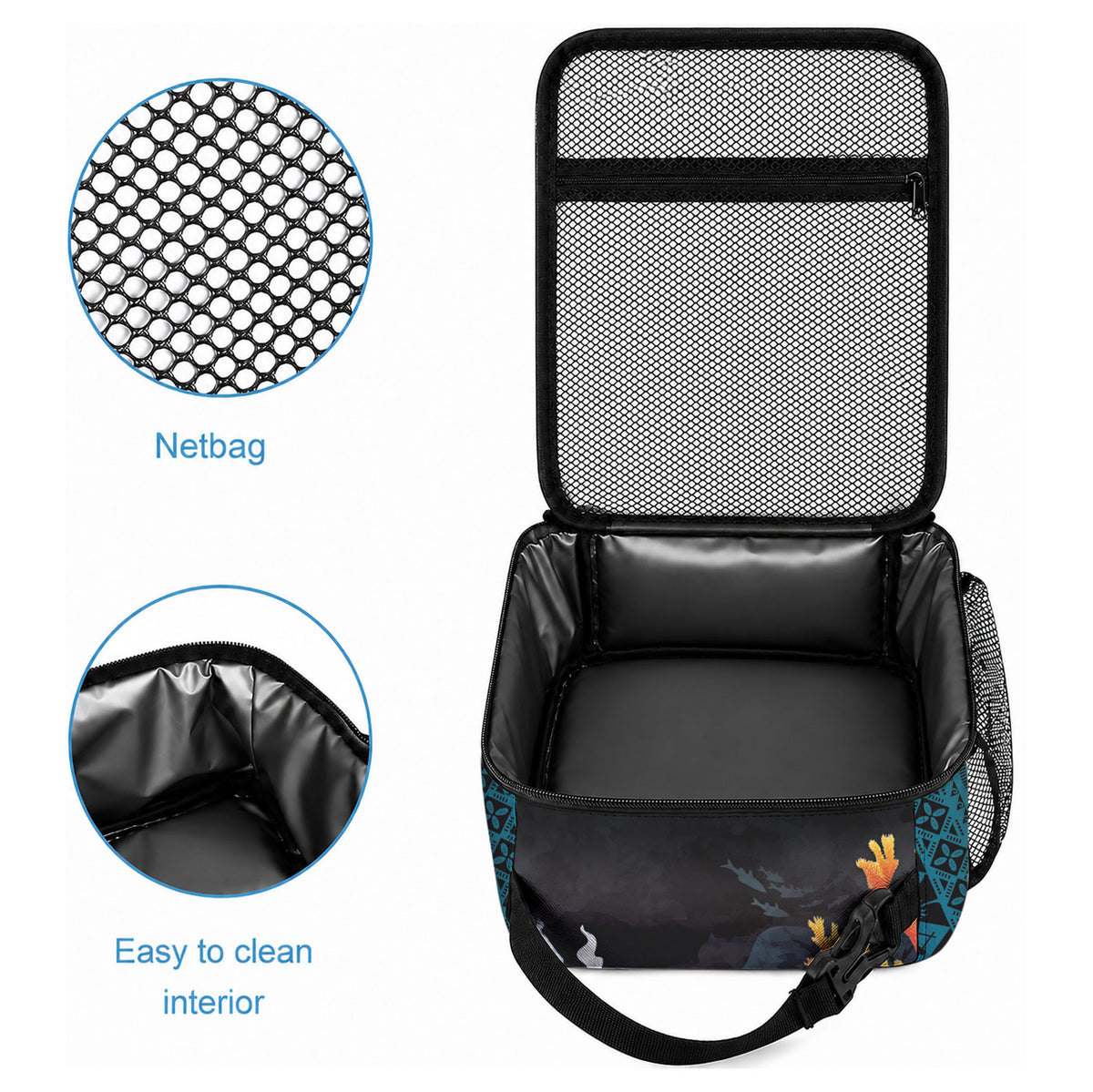 Fiji Bati Rugby Viti Masi Lunch Bag Coral Motifs