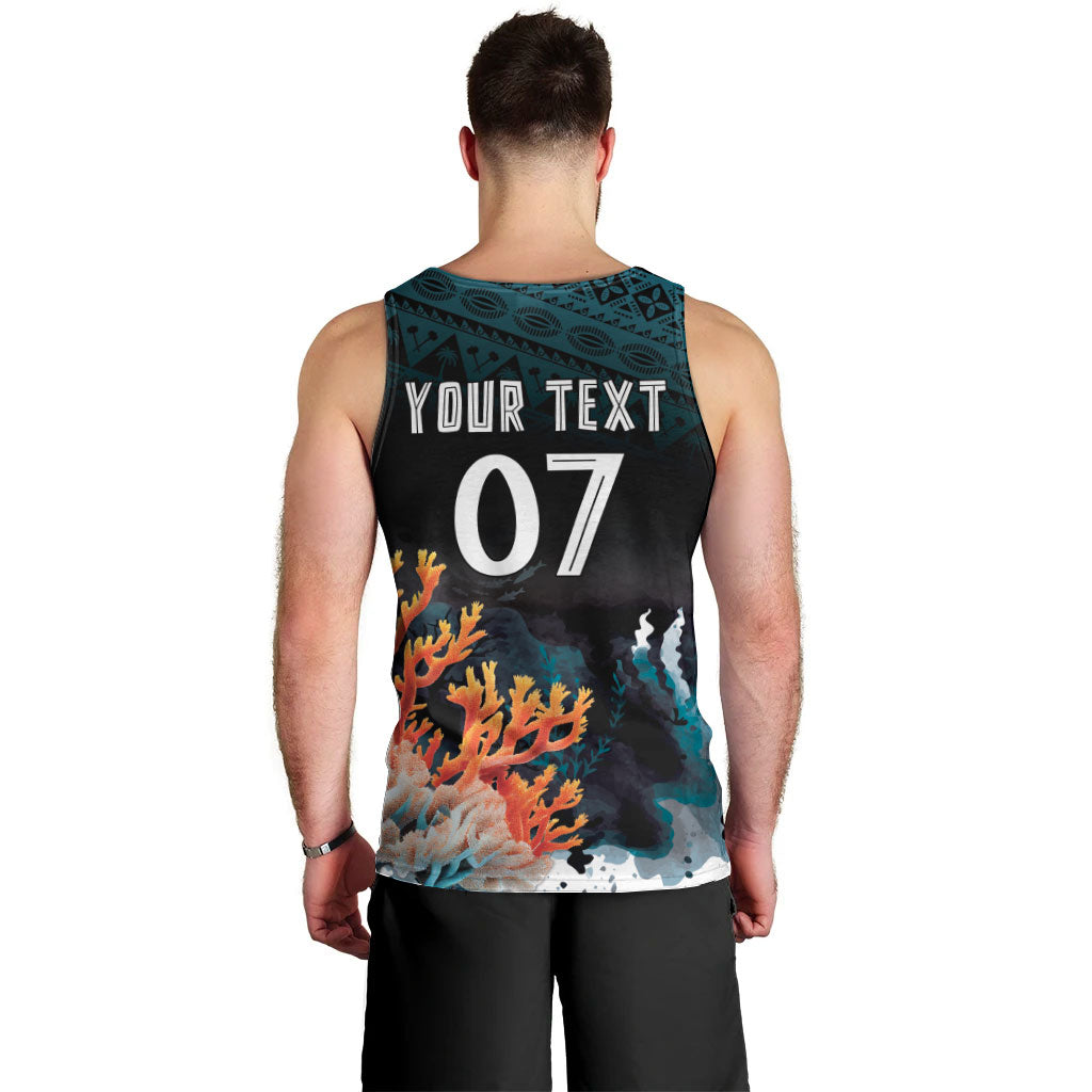 Fiji Bati Rugby Custom Viti Masi Men Tank Top Coral Motifs LT7 - Polynesian Pride