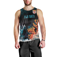Fiji Bati Rugby Custom Viti Masi Men Tank Top Coral Motifs LT7 - Polynesian Pride