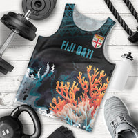 Fiji Bati Rugby Custom Viti Masi Men Tank Top Coral Motifs LT7 - Polynesian Pride