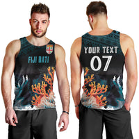 Fiji Bati Rugby Custom Viti Masi Men Tank Top Coral Motifs LT7 - Polynesian Pride