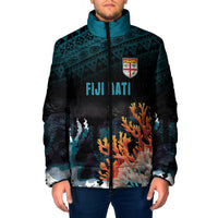Fiji Bati Rugby Custom Viti Masi Padded Jacket Coral Motifs