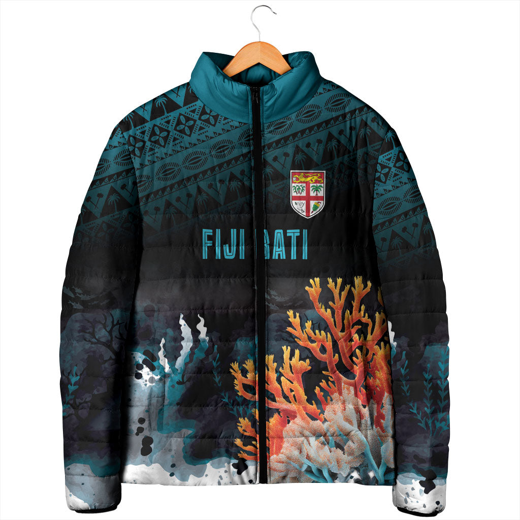 Fiji Bati Rugby Custom Viti Masi Padded Jacket Coral Motifs