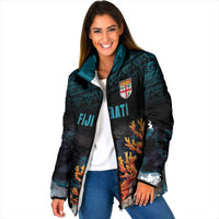 Fiji Bati Rugby Custom Viti Masi Padded Jacket Coral Motifs