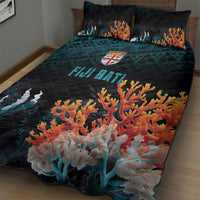 Fiji Bati Rugby Viti Masi Quilt Bed Set Coral Motifs
