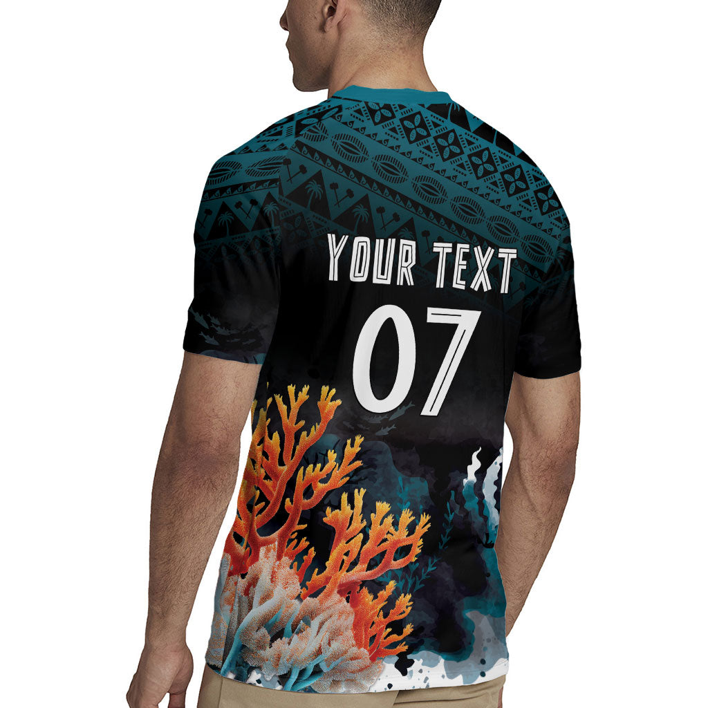 Fiji Bati Rugby Custom Viti Masi Rugby Jersey Coral Motifs