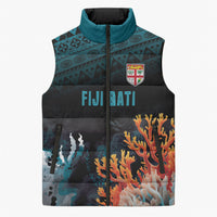 Fiji Bati Rugby Custom Viti Masi Sleeveless Puffer Jacket Coral Motifs
