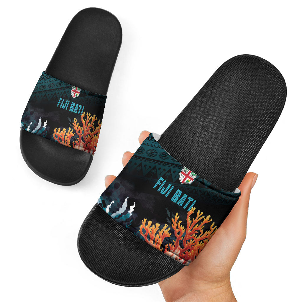 Fiji Bati Rugby Viti Masi Slide Sandals Coral Motifs