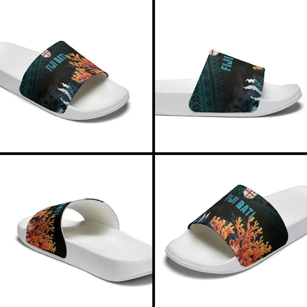 Fiji Bati Rugby Viti Masi Slide Sandals Coral Motifs