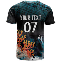 Fiji Bati Rugby Custom Viti Masi T Shirt Coral Motifs LT7 - Polynesian Pride