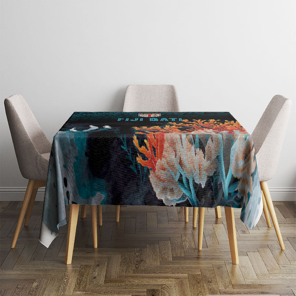 Fiji Bati Rugby Viti Masi Tablecloth Coral Motifs