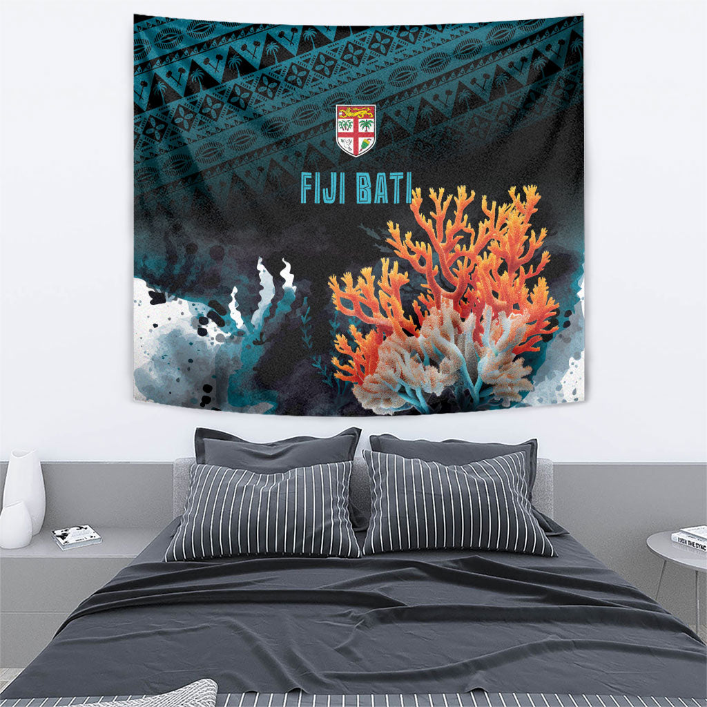 Fiji Bati Rugby Viti Masi Tapestry Coral Motifs