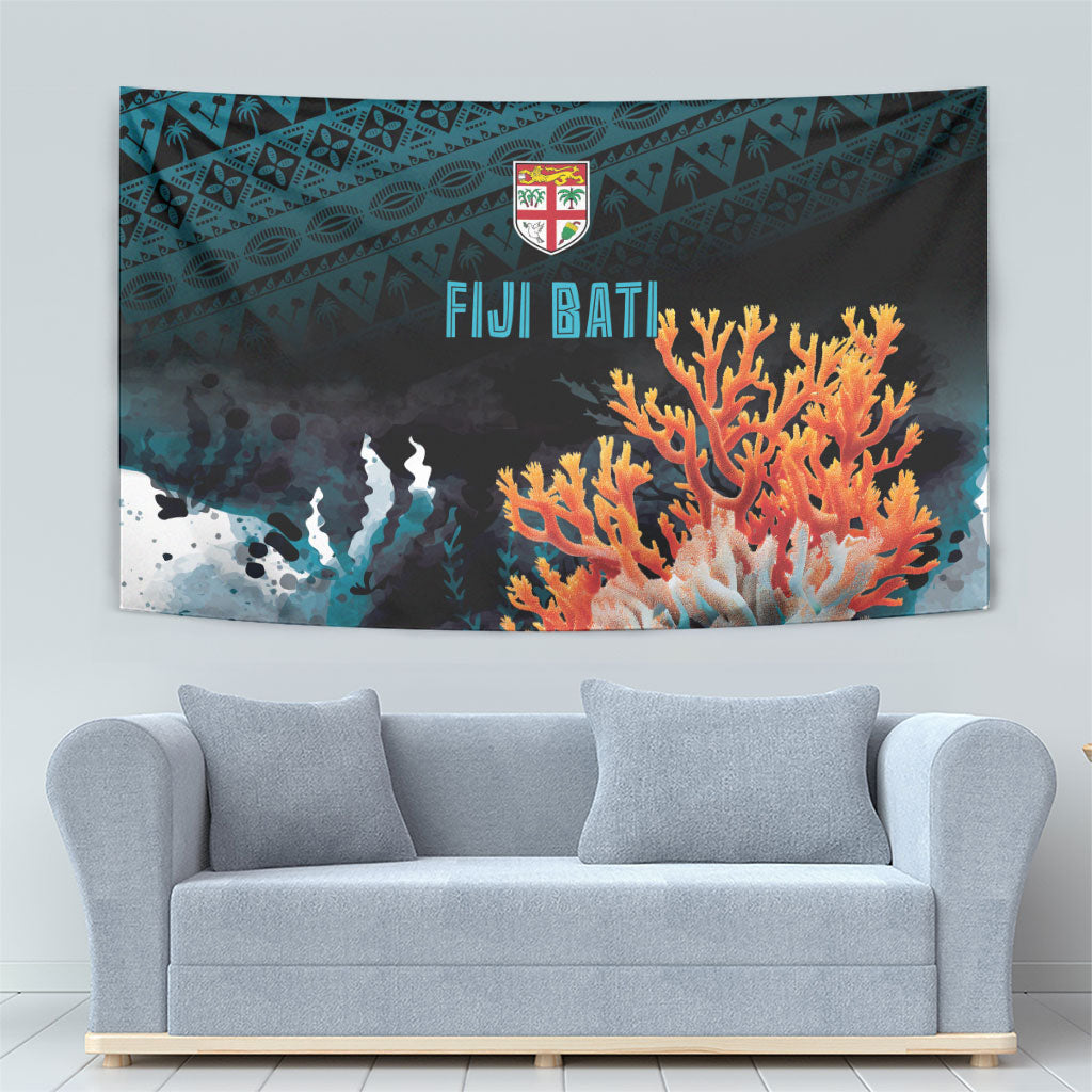 Fiji Bati Rugby Viti Masi Tapestry Coral Motifs
