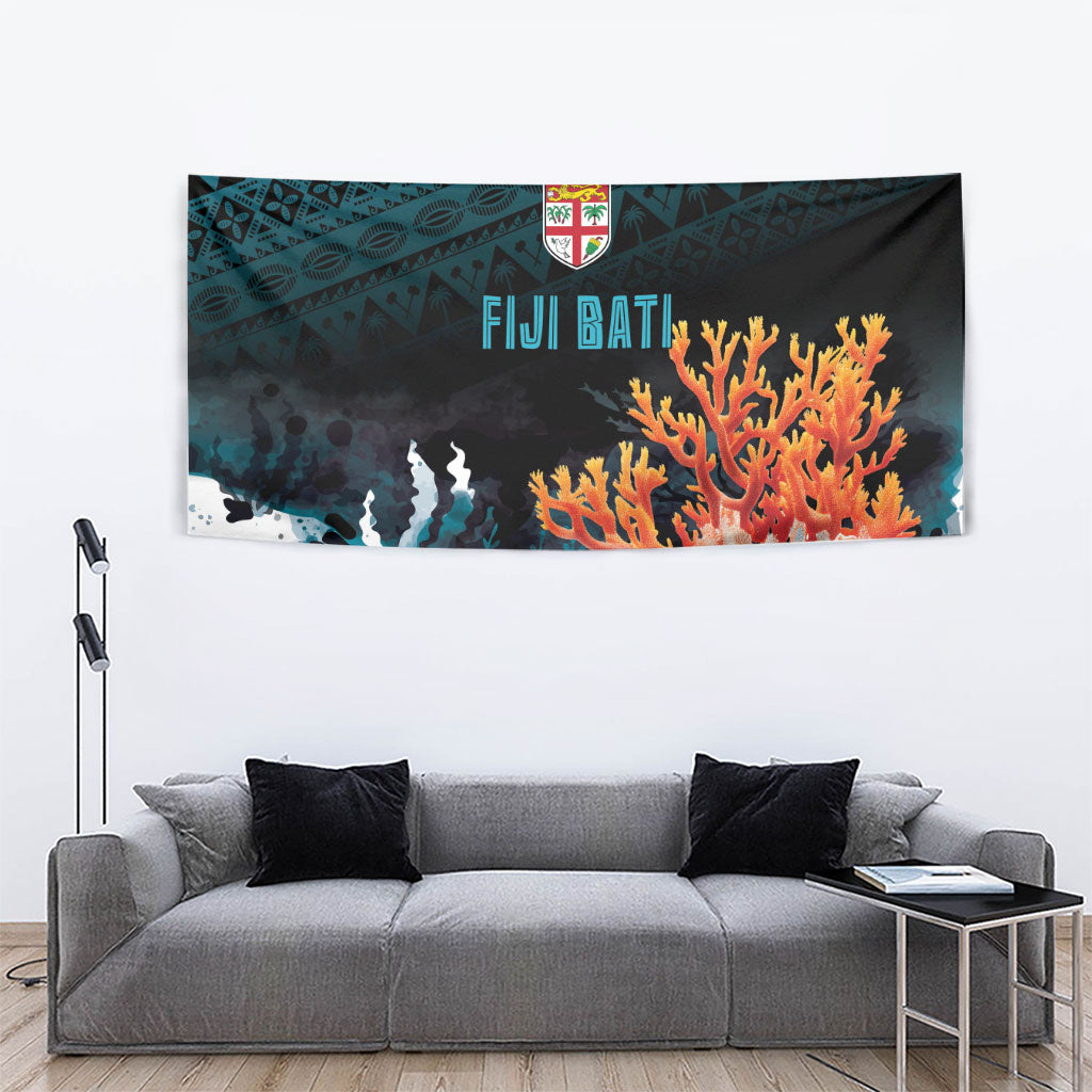 Fiji Bati Rugby Viti Masi Tapestry Coral Motifs