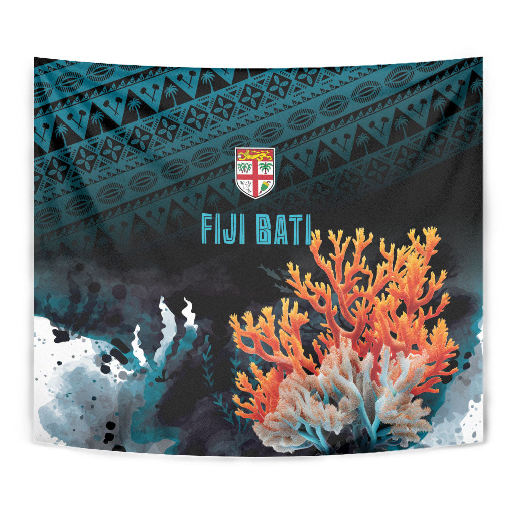 Fiji Bati Rugby Viti Masi Tapestry Coral Motifs