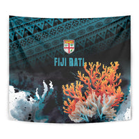 Fiji Bati Rugby Viti Masi Tapestry Coral Motifs