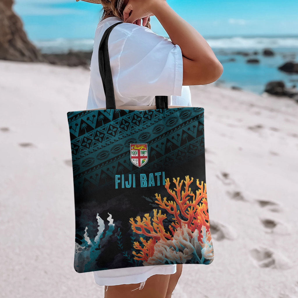 Fiji Bati Rugby Viti Masi Tote Bag Coral Motifs