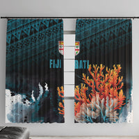 Fiji Bati Rugby Viti Masi Window Curtain Coral Motifs