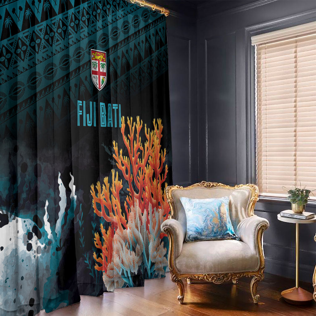 Fiji Bati Rugby Viti Masi Window Curtain Coral Motifs