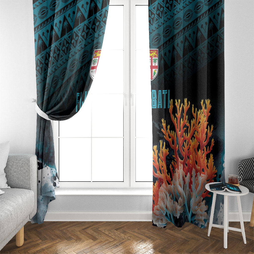Fiji Bati Rugby Viti Masi Window Curtain Coral Motifs