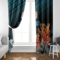 Fiji Bati Rugby Viti Masi Window Curtain Coral Motifs