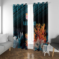 Fiji Bati Rugby Viti Masi Window Curtain Coral Motifs