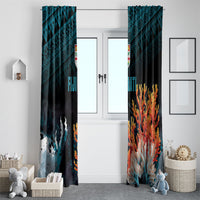 Fiji Bati Rugby Viti Masi Window Curtain Coral Motifs